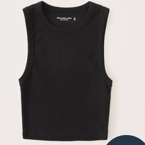 A&F Cropped Crew Essential Tank black size small GUC